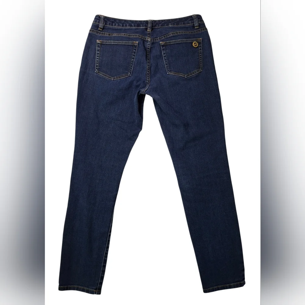 Michael Kors MK Logo Izzy Skinny Indigo Basic Jeans Size 8